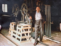 Georg Orasch um 1975 im Sägewerk